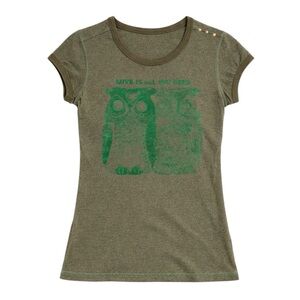 Vintage Oilili Green Owl Graphic T-Shirt Kids NWOT